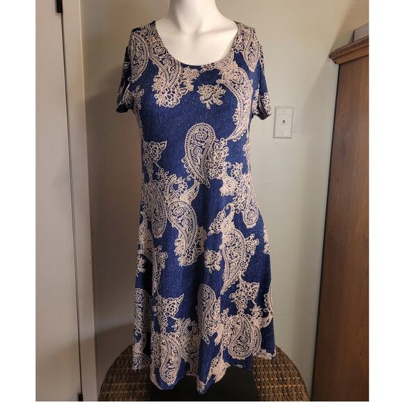 Vasna Anthropologie Style Blue Paisley Slip Dress Sm Boho Indie Cottagecore - Picture 1 of 10